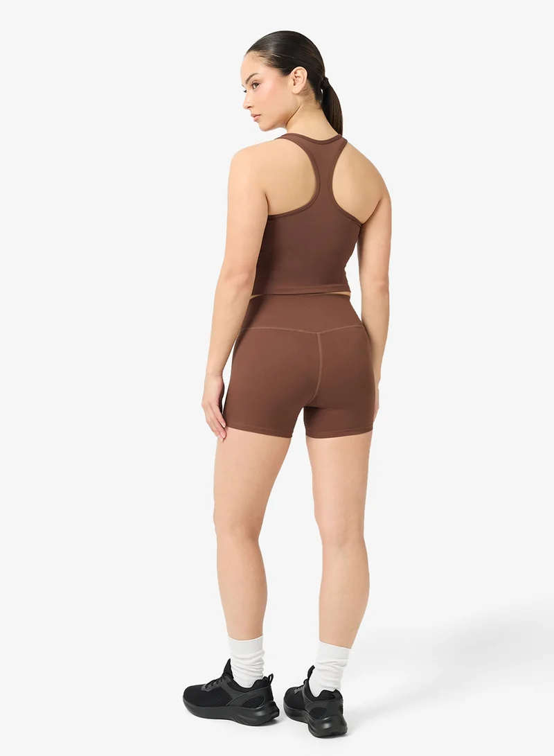 فورورد طقم تانك توب وشورت بياقة مربعة بدون خياطة بلمسة ناعمة