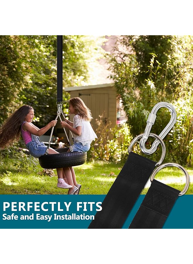 Excefore Tree Swing Hanging Straps Kit 5Ft Extra Long Ultra Strong Hammock Strap Holds 1000 Lbs With Two Heavy Safer Lock Snap Duty Carabiners For Tree Swing & Hammocks Carry Pouch Easy Fast Installation - Image 5