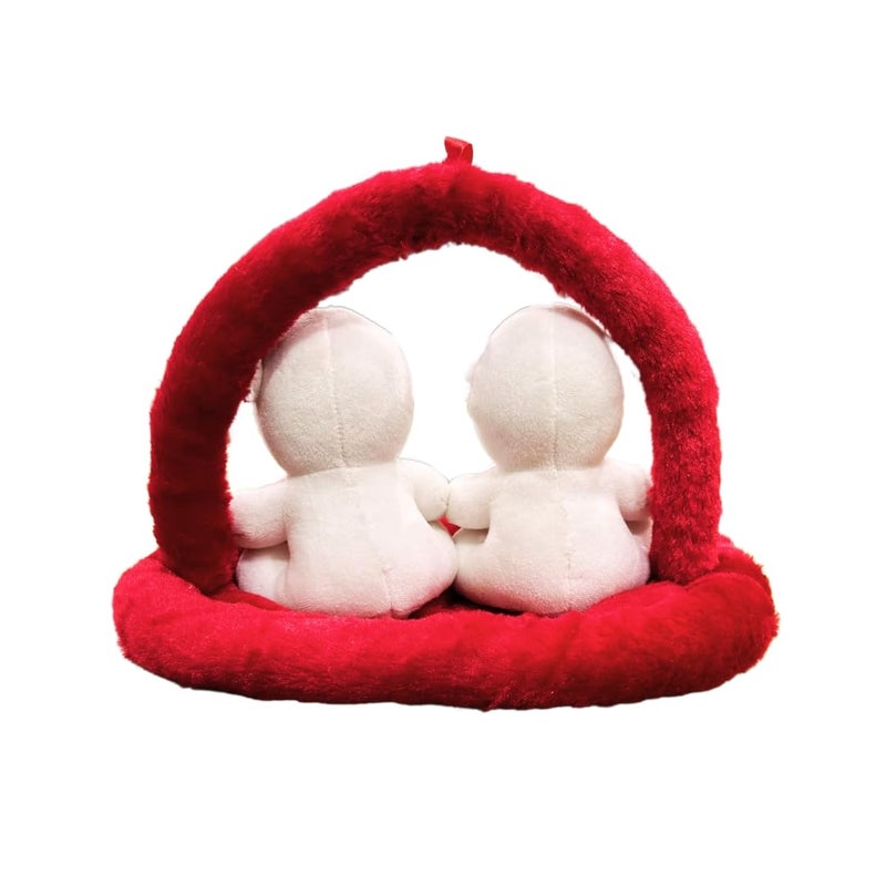 Stuff Tree Valentine's Day Teddy Bear Couple with Love Hearts, Plush Red Basket, Romantic Gift Set - Image 5