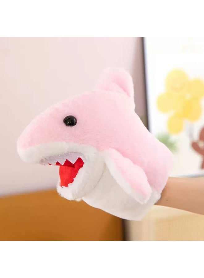OMEVE Animal Hand Puppets Cute Plush Shark Hand Puppet Shark Puppets Toys, Kids & Adults Shark Hand Puppets Plush Toys Soft Shark Gloves Figure（PInk - Image 1