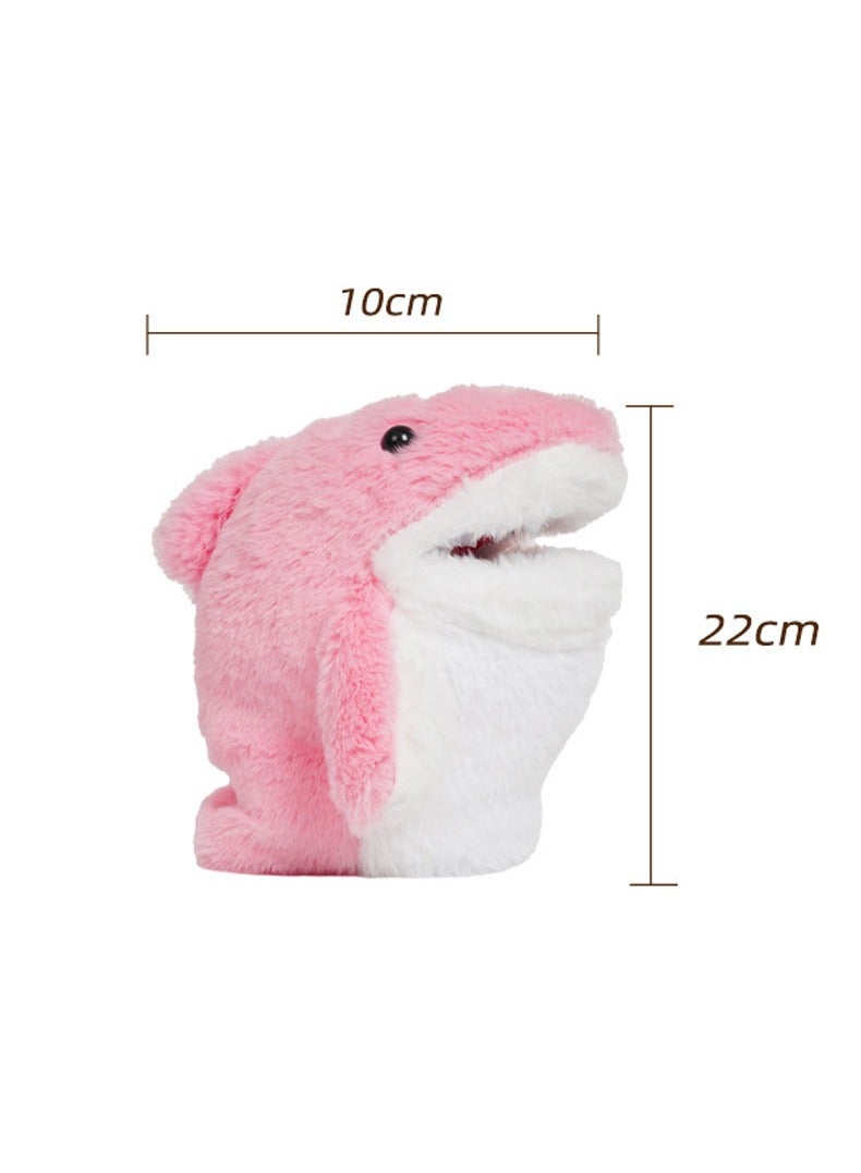 OMEVE Animal Hand Puppets Cute Plush Shark Hand Puppet Shark Puppets Toys, Kids & Adults Shark Hand Puppets Plush Toys Soft Shark Gloves Figure（PInk - Image 2