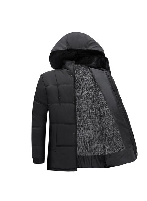 2023 Winter Thickened Fleece Cotton Coat for Men MY05 Gray wool liner
