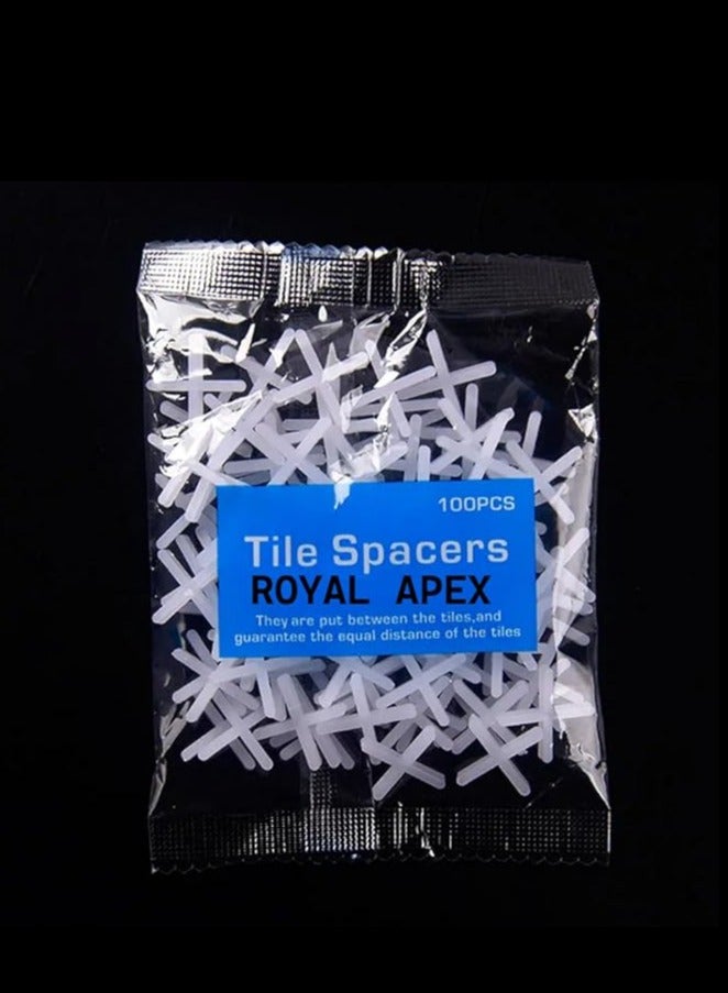Royal Apex Royal Apex 100 Pieces Wide Tile Spacers & Leveller, Replaceable Tile Levellers, Wall Floor Cross Spacers for Ceramic Tile and Stone Installation & DIY Work (2 mm)  - Image 1