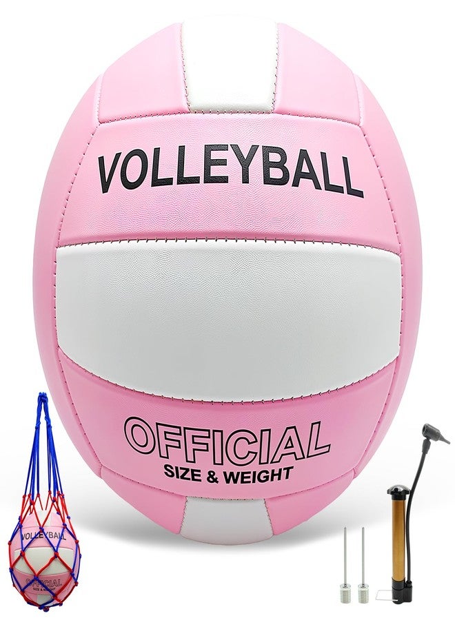 Stavanicen Volleyball Official Size 5 for Indoor Outdoor, Thicker PU Soft Volleyball Beach Volleyball for Girls Boys Teenager Adults, Volleyball Kit for Beach Game Gym Training Beginner - Image 1
