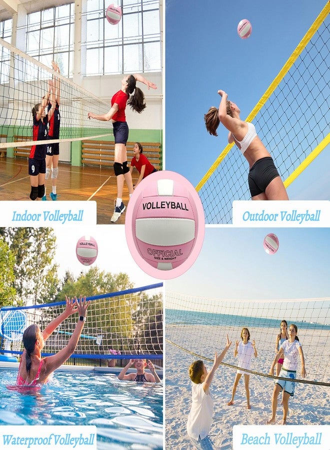 Stavanicen Volleyball Official Size 5 for Indoor Outdoor, Thicker PU Soft Volleyball Beach Volleyball for Girls Boys Teenager Adults, Volleyball Kit for Beach Game Gym Training Beginner - Image 4