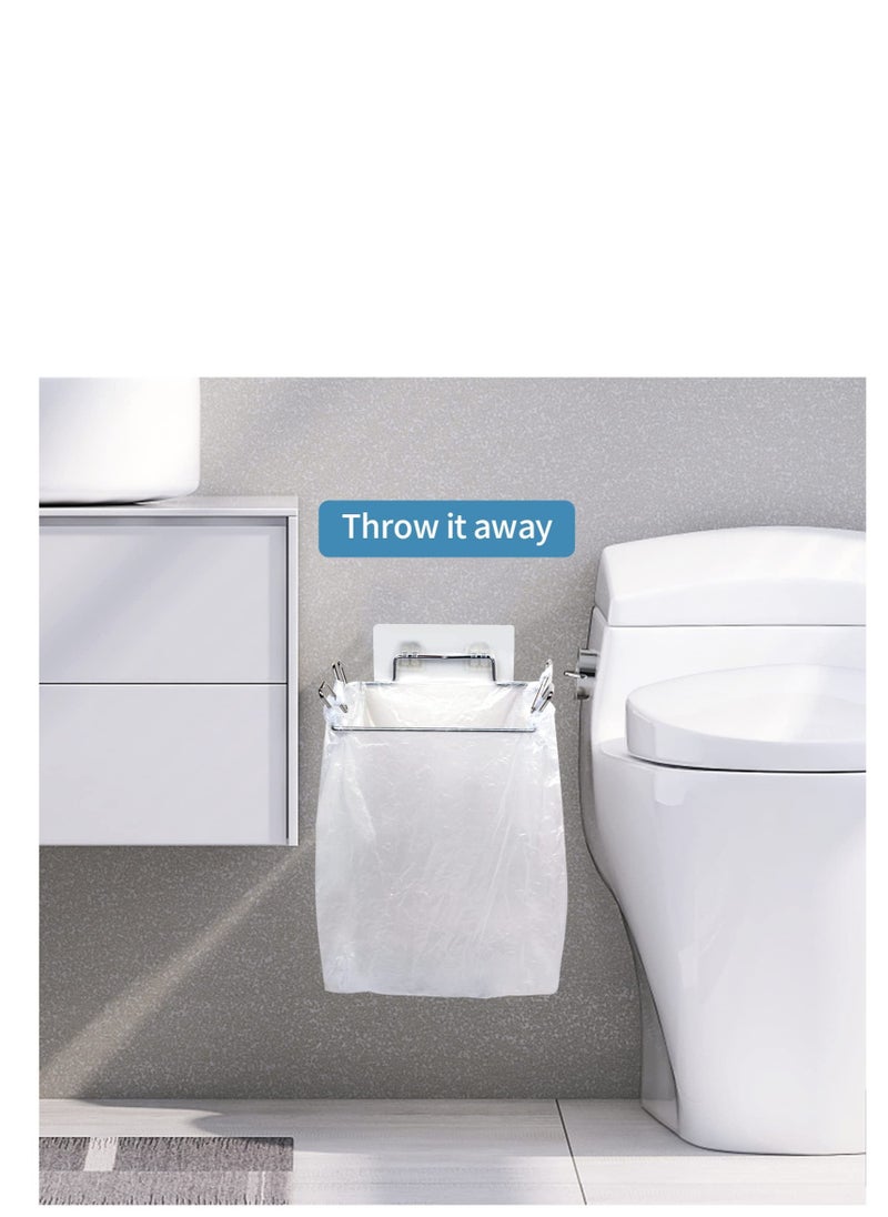 SYOSI Trash Bag Holder, Large Stainless Steel Trash Bag Holder for Kitchen Cabinets Doors and Cupboards, Under Sink Bag Holder, Garbage Bag Holder, Kitchen Waste Can, Kitchen Trash Cans  - Image 5