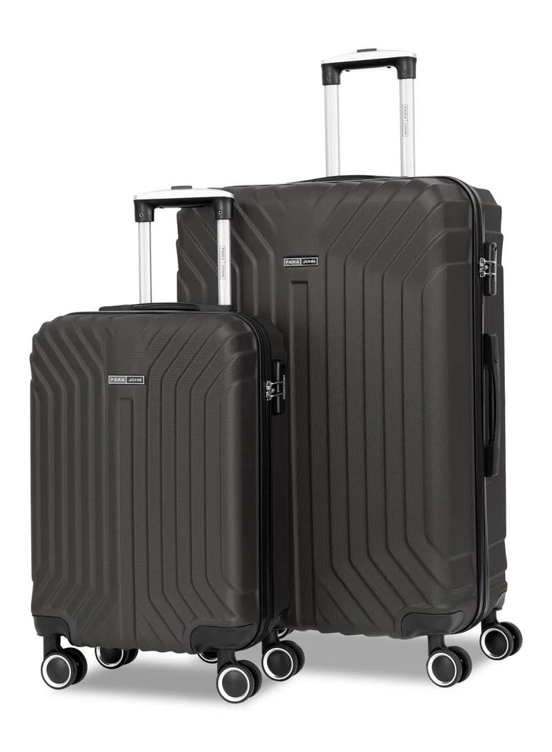 PARAJOHN GlideX 2-Piece ABS Hard Shell Lightweight Luggage Set – 20" Cabin (10kg) & 28" Large (30kg) Suitcases with 360° Spinner Wheels & TSA Lock, Dark Grey
