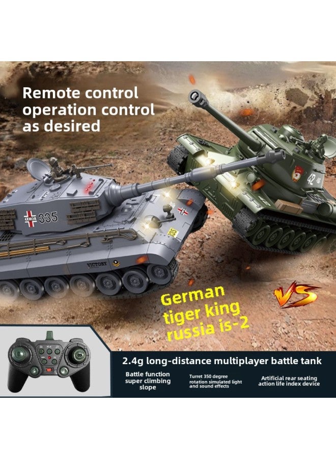 العرض المباشر للمركبات المدرعة المجنزرة في معركة الأطفال نموذج محاكاة دبابة التحكم عن بعد مركبة التحكم عن بعد لون جديد: نسخة متطورة من Tiger King: محاكاة 201-المواصفات: التكوين القياسي - Image 3