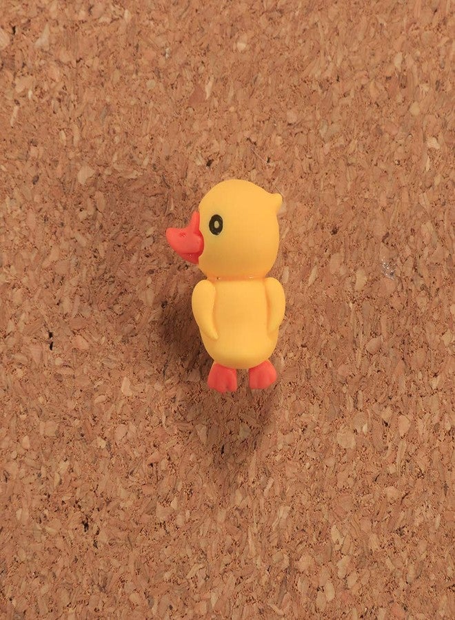 LLHDKF BXPTQCRY 30 Pcs Mini Yellow Duck Shape Push Pins Hanging Nail Cute Style Thumbtack for Home Decoration, Office, School Wall Whiteboard Cork Board Picture Fabric - Image 3