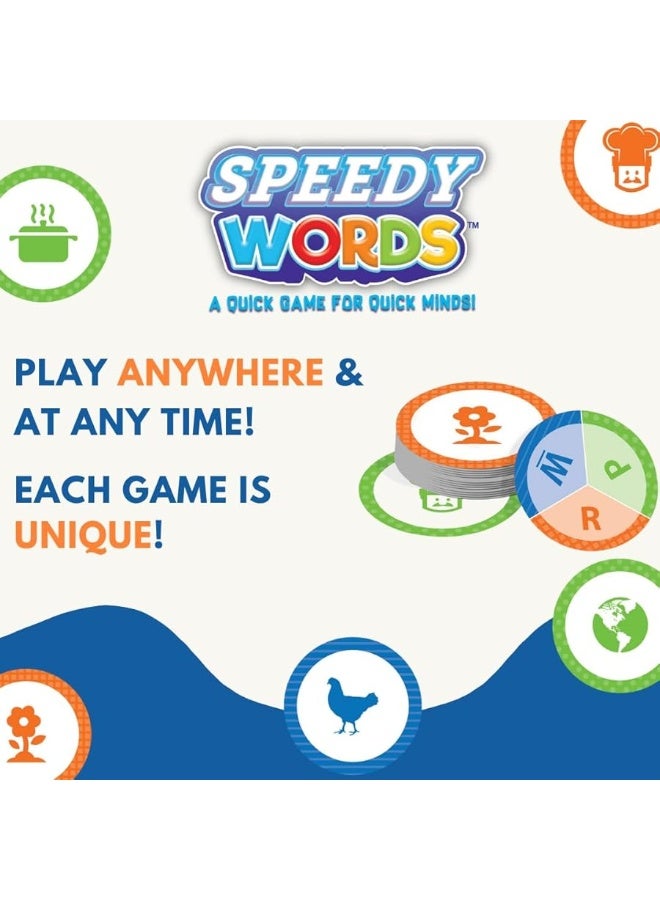 Foxmind Speedy Words Quick Word Game, On The Go Educational Kids and Adult Card Games, 15 Minute Fun Card Games for 2 Players or More, Card Game for Family Night, Parties, and More - Image 2