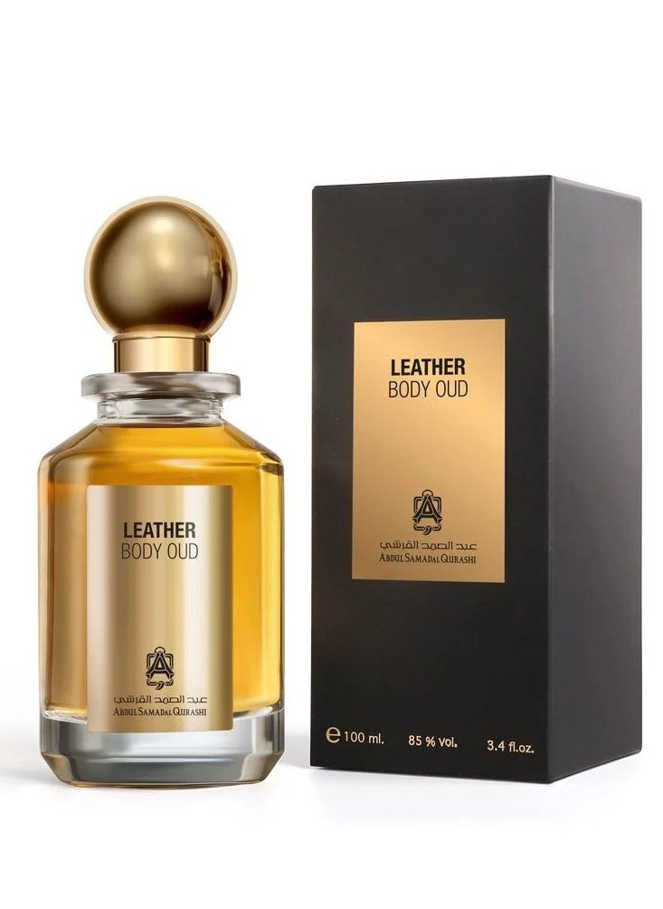 Abdul Samad Al Qurashi Body Oud Leather Perfume 100ml  - Image 2