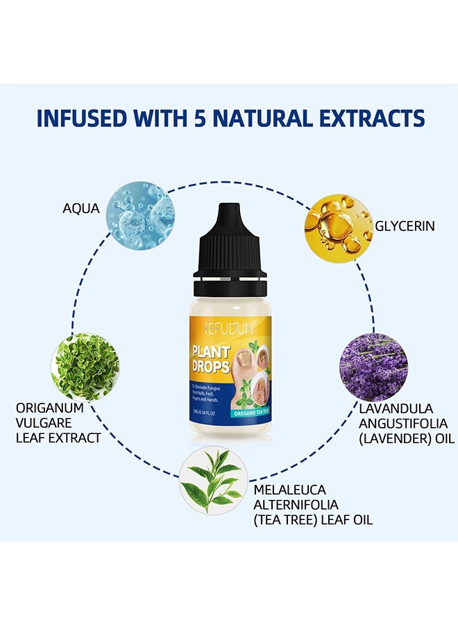 Sefudun Plant Drops，Nail and Cuticle Oil, Plant Drops for Nail Care, Tea Tree Oil Nail Drops, Nail Care Moisturizer, Nail Repair Oil, Multi-Purpose Nail Repair, Strengthen Cuticles to Promote Nail Growth 10ml  - Image 3