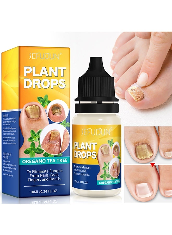 Sefudun Plant Drops，Nail and Cuticle Oil, Plant Drops for Nail Care, Tea Tree Oil Nail Drops, Nail Care Moisturizer, Nail Repair Oil, Multi-Purpose Nail Repair, Strengthen Cuticles to Promote Nail Growth 10ml  - Image 1