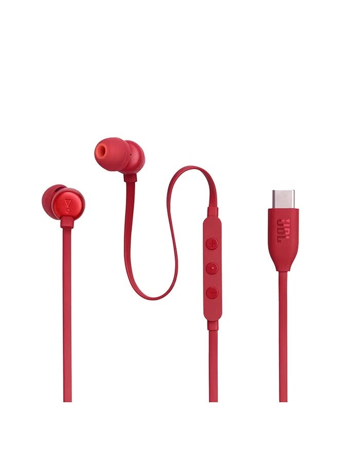 Service Zone JBL Tune 310C USB-C Wired Hi-Res In-Ear Headphones Red  - Image 4
