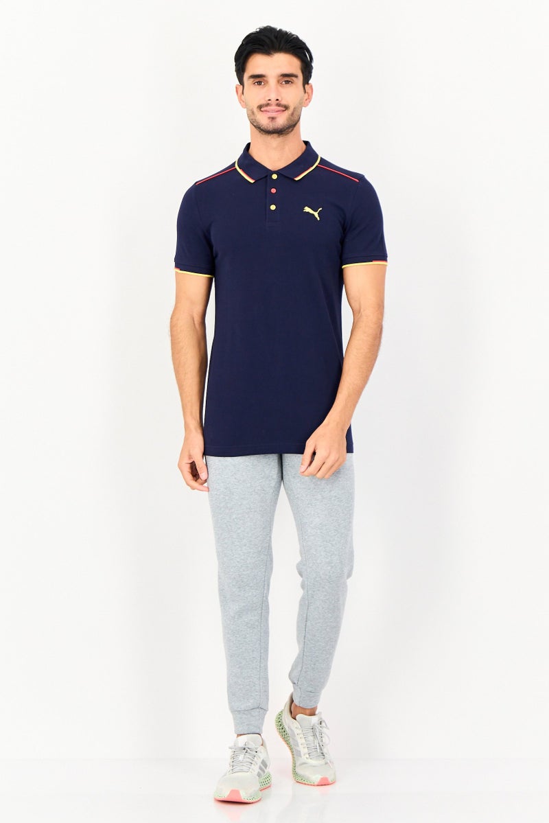 PUMA Men Slim Fit Short Sleeve Contrast Tipping Outdoor Polo Shirt, Navy - Image 4