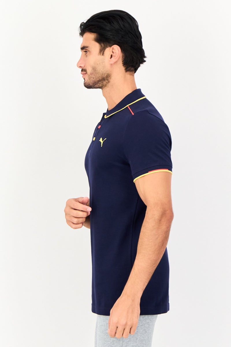 PUMA Men Slim Fit Short Sleeve Contrast Tipping Outdoor Polo Shirt, Navy - Image 3
