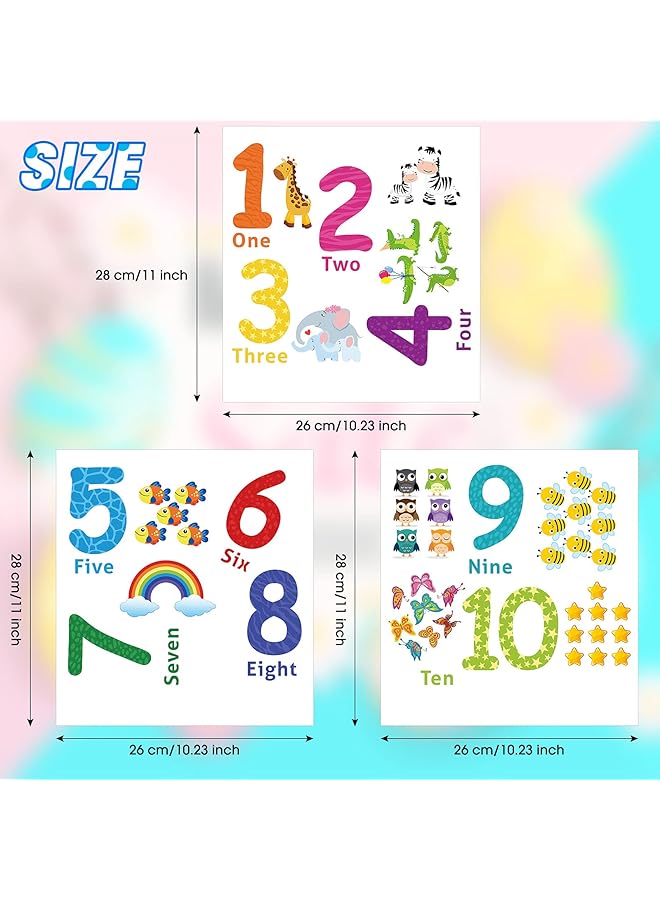 إيروريكس ملصقات حائط رقمية للأطفال ملصقات رقمية أبجدية 123 ملصقات حائط قابلة للتقشير واللصق ملصقات حائط رقمية للحيوانات ملصقات تعليمية للفصول الدراسية للأطفال وغرفة نوم الحضانة وغرفة المعيشة وغرفة اللعب - Image 2