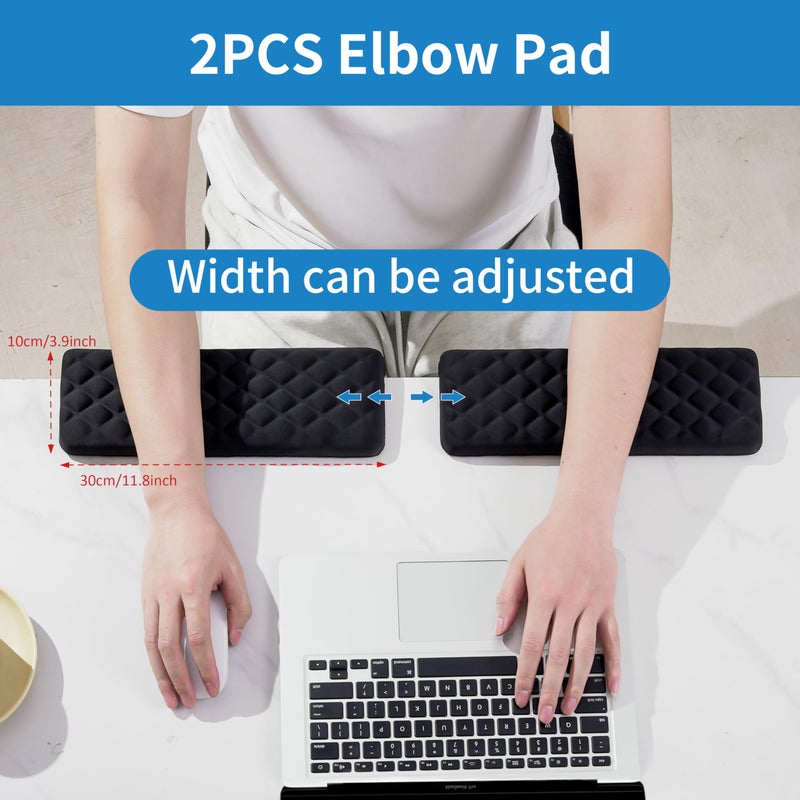 MEKASS L-Shaped Desk Elbow Pad for Desk, Memory Foam Elbow Support Padding with Non-Slip, 2-Piece Ergonomic Desk Edge Cushion, Wrist Comfort Support for Office Home (Diamond Black) - Image 5
