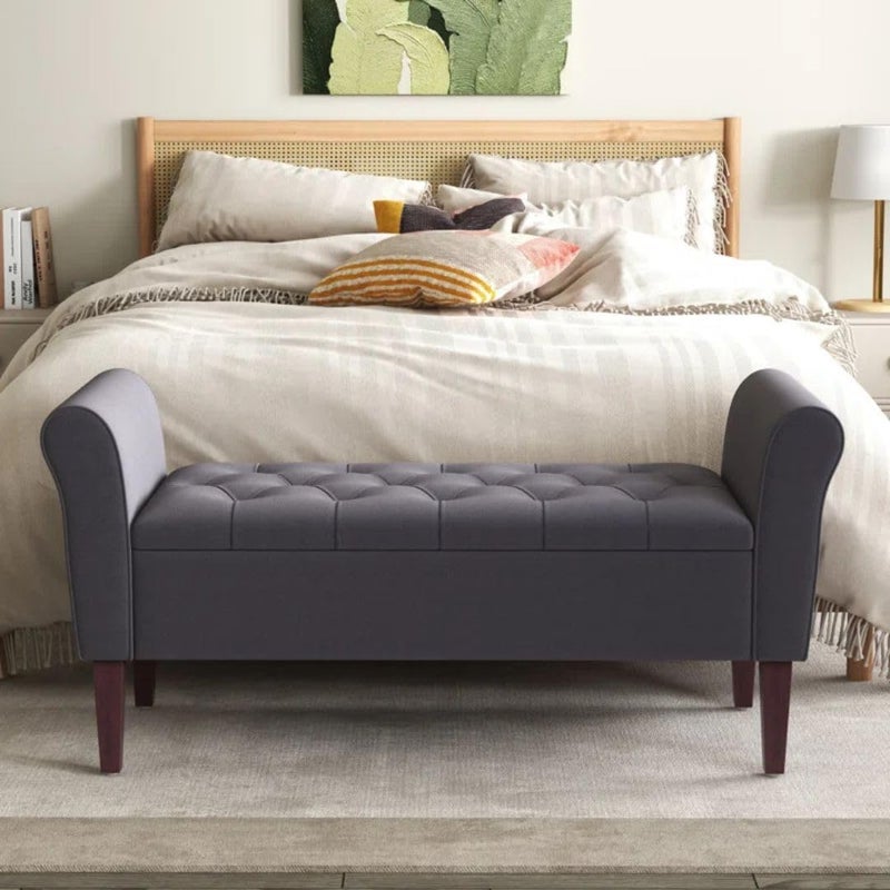 Comfynest مقعد تخزين مبطن مع غطاء قابل للفتح - Image 1
