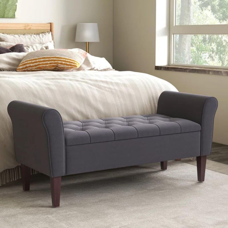 Comfynest مقعد تخزين مبطن مع غطاء قابل للفتح - Image 2