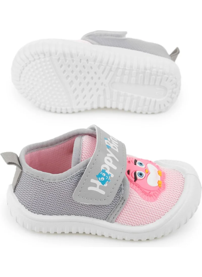 Gezer Summer Linen Baby Girl Happy Birds Velcro Adjustable Shoes