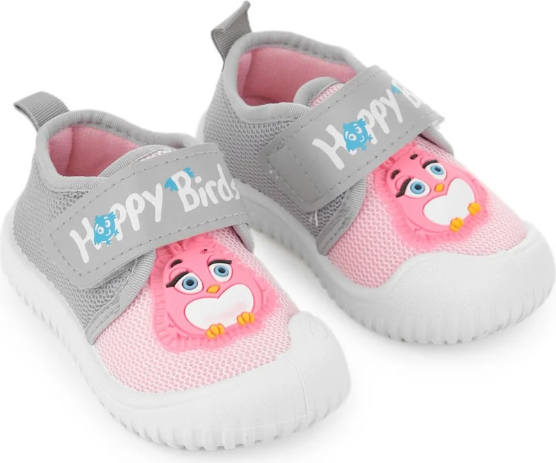 جيزر Summer Linen Baby Girl Happy Birds Velcro Adjustable Shoes