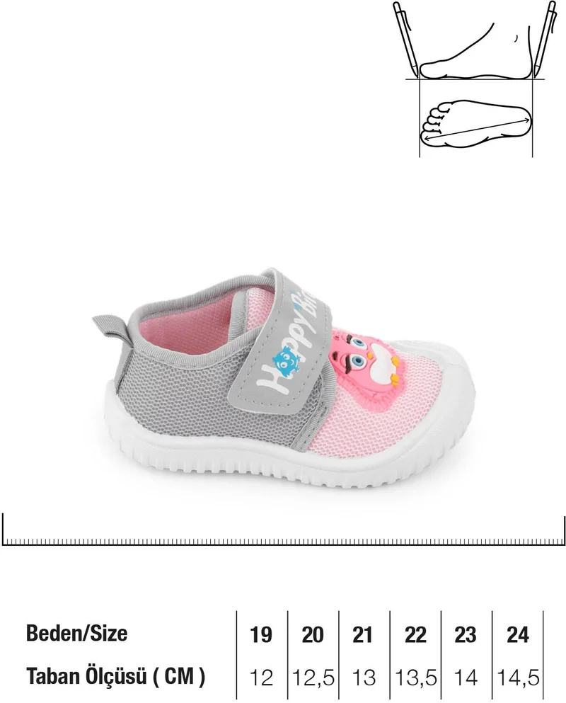 جيزر Summer Linen Baby Girl Happy Birds Velcro Adjustable Shoes