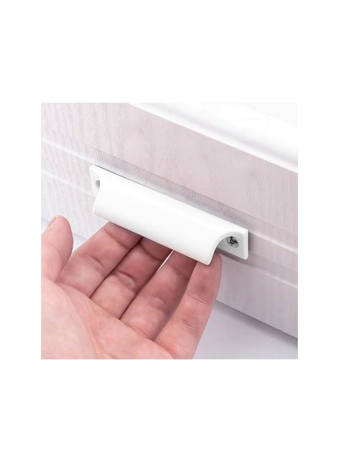 S-TOP 2pcs Aluminum Alloy Door Handles, White Metal Modern Pull Handles for Balcony, Windows & Interior Doors, Stylish and Durable Design, Easy Installation, Ideal for Home & Office Use - Image 3