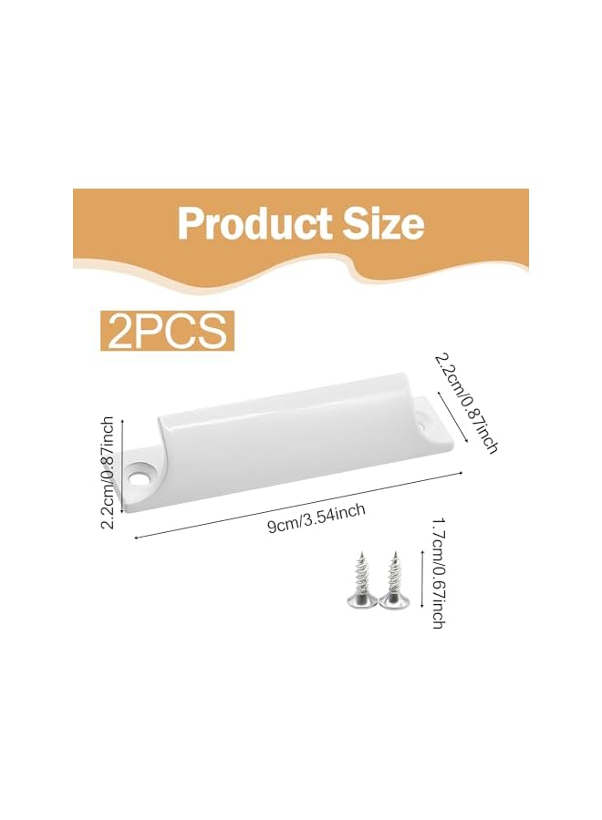S-TOP 2pcs Aluminum Alloy Door Handles, White Metal Modern Pull Handles for Balcony, Windows & Interior Doors, Stylish and Durable Design, Easy Installation, Ideal for Home & Office Use - Image 2