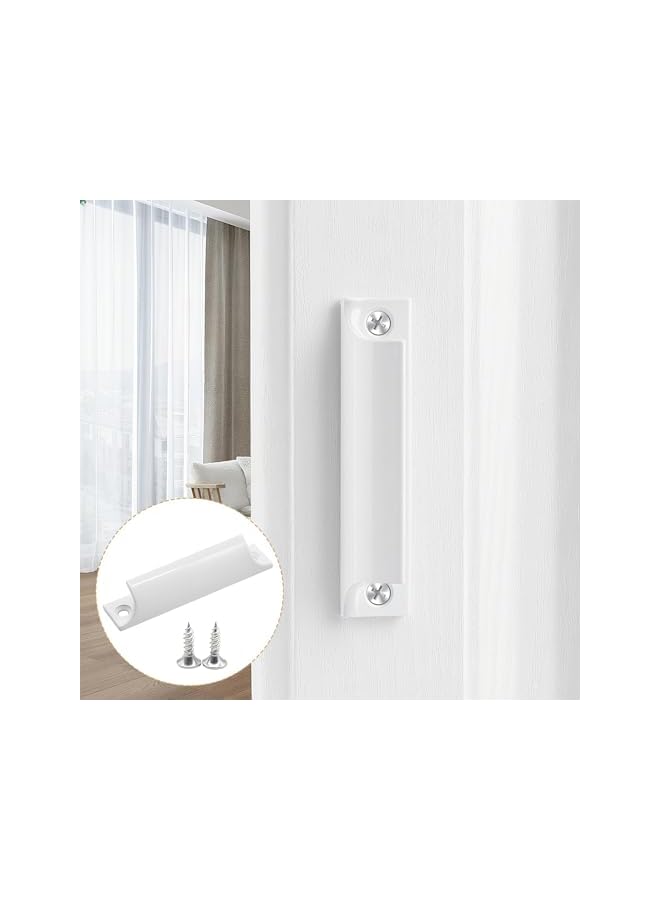 S-TOP 2pcs Aluminum Alloy Door Handles, White Metal Modern Pull Handles for Balcony, Windows & Interior Doors, Stylish and Durable Design, Easy Installation, Ideal for Home & Office Use - Image 4