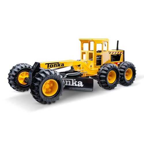Tonka Steel Classics Road Grader Made with Steel Sturdy Plastic Yellow Toy Construction Truck Boys and Girls Kids Toddlers Ages 3 - Image 1