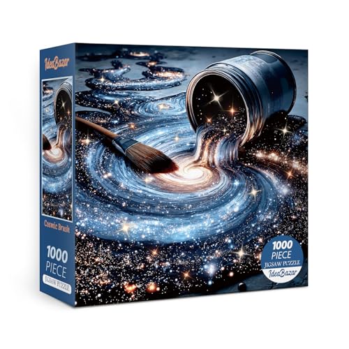 IdeaBazar Solar System Planet Puzzles for Adults 1000 Pieces Art Beautiful Stars Challenging Landscape Fun Jigsaw Puzzles Pretty Painting Scenery Fantasy Blue Puzzle - Image 1