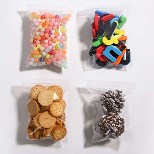 RKZCT 100Pcs Small Clear Reclosable Zip Plastic Poly Bags with Resealable Lock Seal Zipper for Jewelry, Cookie, Candy, Birthday Party Self Sealing Plastic Bags，4"x 6" - Image 2