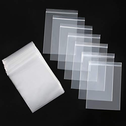 RKZCT 100Pcs Small Clear Reclosable Zip Plastic Poly Bags with Resealable Lock Seal Zipper for Jewelry, Cookie, Candy, Birthday Party Self Sealing Plastic Bags，4"x 6" - Image 1