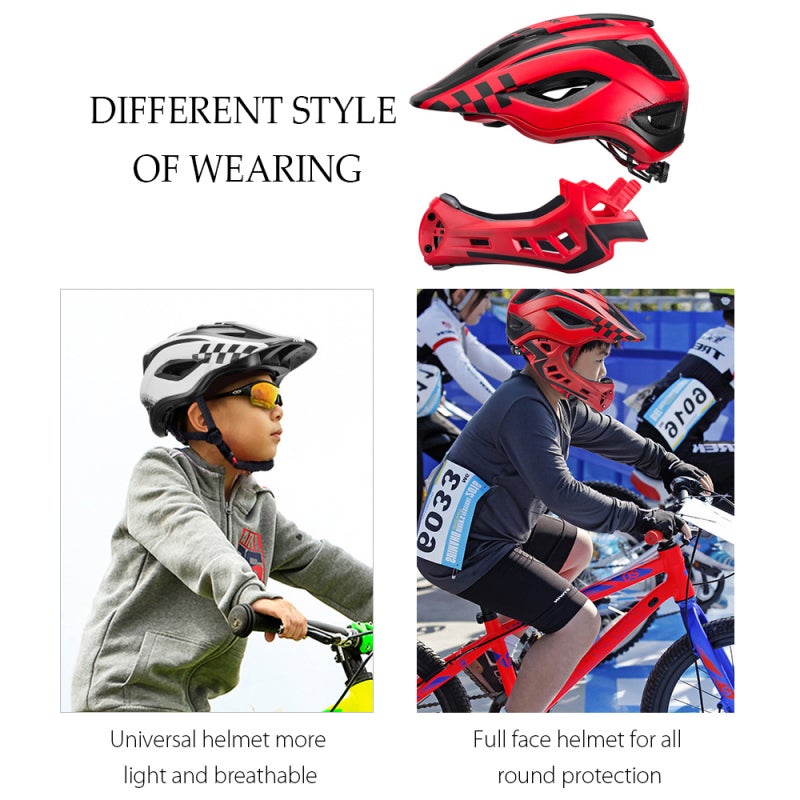 Full Face Helmet: White Size S, Impact Resistant PC Shell & EPS Foam - Detachable Chin & 12-Vent System, Adjustable Sports Helmet for Kids Riding, Skating and Rollerblading - Image 3