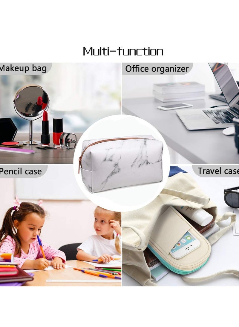 Stylish Marble Pencil Case - Large Capacity Storage Organizer for School Supplies & Makeup, Perfect Gift for Teens, 2 Pack - Ideal for Middle & High School Girls & Boys - Image 2