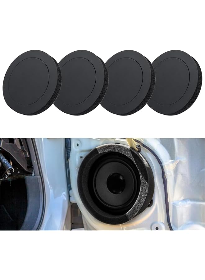 YARDHOBI 6.5" Foam Speaker Enhancer, 4Pcs Self Adhesive Speaker Fast Rings, Universal High Rebound Sponge Bass Blocker Kit For Car Door, Fits For 6" 6.5" Car Door  - Image 1