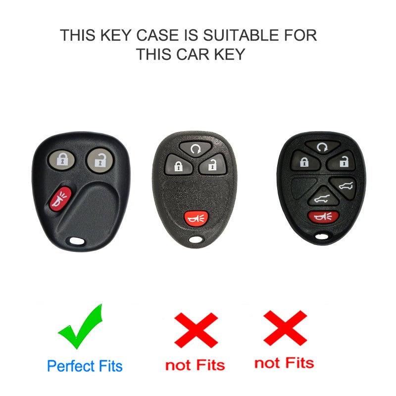 ELOHEI Key Fob Cover for Chevy, Premium Soft Key Fob Case Compatible with 2000-2007 Chevrolet Silverado Avalanche Equinox Suburban S10 Tahoe Trailblazer GMC Envoy Sierra Yukon Buick Rainier(White) - Image 2