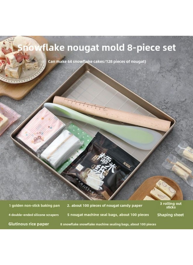 Generic - Snowflake Crisp Nougat Mold Plate Handmade Diy Suit Non-stick Cooling Shaping Square Plate Full Set Baking-Specifications: Special For Snowflake Crisp Nougat-Color:See Figure - Image 1