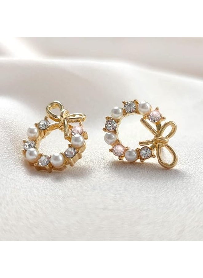 Earrings for Women Girls Clasp  Fashion Color Style Eardrop | Pearl Earrings | Earrings for Women Trendy | Bow Earrings - Image 4