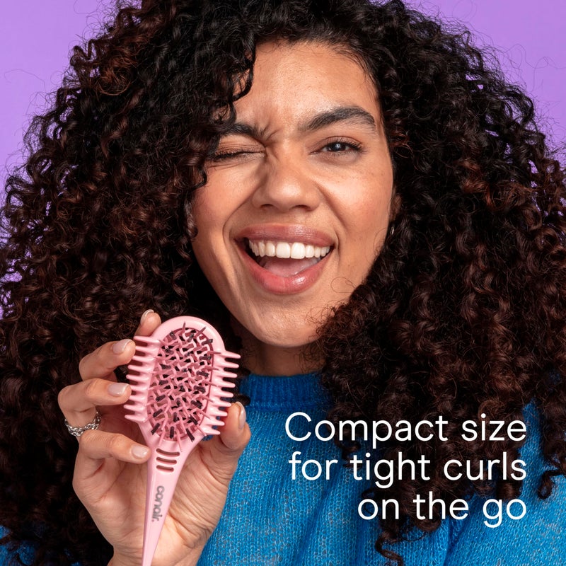 Conair Curl Define Pro Mini Detangler Brush for Tight Curls, Dual-Vent Design Curl Defining Brush with Continuous Grooves, Mixed Bristles for Frizz-Free Detangling, Smoothing, and Definition, Pink - Image 5