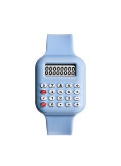 Generic Multifunctional Children's Watch Electronic Calculator Watch Primary School Student Watch Digital Electronic Watch (Blue)  - Image 2