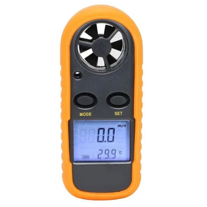 مقياس سرعة الريح الرقمي المحمول مع شاشة LCD لقياس سرعة الريح ودرجة الحرارة مع بطارية الزر - Image 4