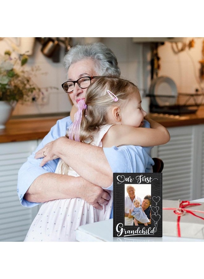 FLYAB First Time Grandparents Picture Frame - Our First Grandchild Leather Photoframe for New Grandparents Christmas Gifts for First Time Grandma Picture Frame Grandparents' Day Gifts - Image 3