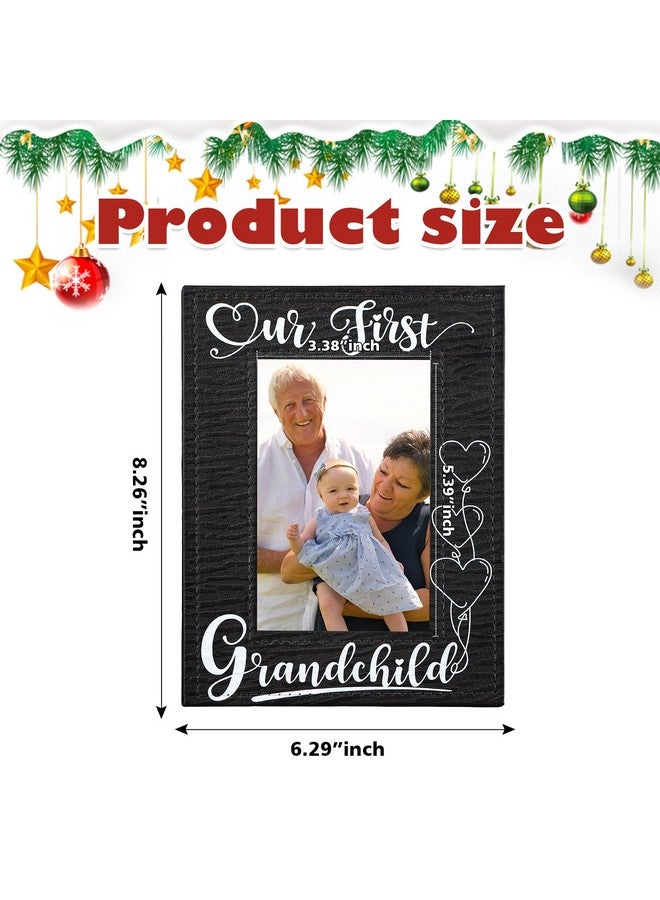 FLYAB First Time Grandparents Picture Frame - Our First Grandchild Leather Photoframe for New Grandparents Christmas Gifts for First Time Grandma Picture Frame Grandparents' Day Gifts - Image 5