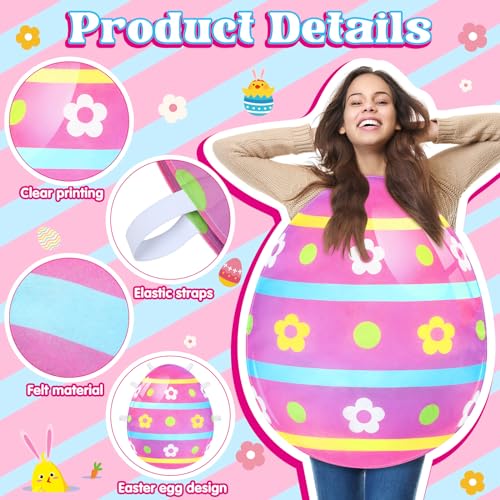 Cozypower Easter Egg Costume for Adult Colorful Easter Egg Suit Funny Cosplay Outfit for Party Men Women - Image 3