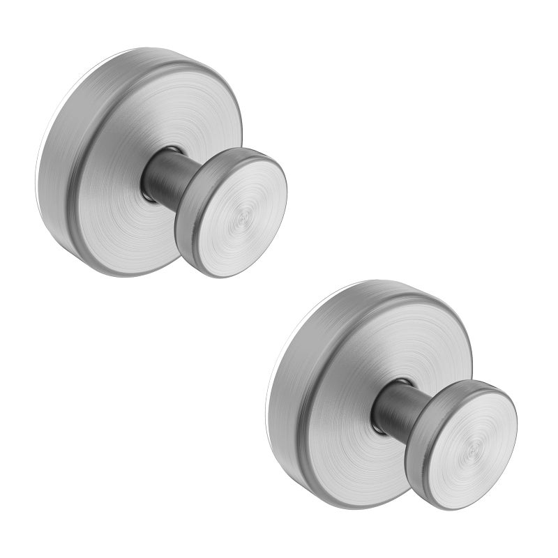 Bntuk Suction Cup Hooks for Shower Removable Towel Hooks for Bathroom Window Glass Door Wall Bath Robe Looafh Hook for Hanging 2 Pack Silver