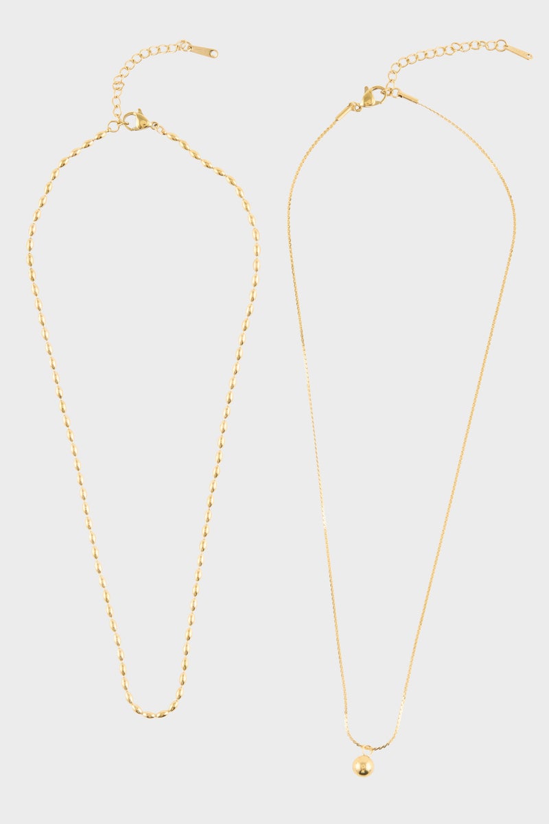 DeFacto Gold Woman Woman Gold 2 Piece Steel Necklace Casual - Image 3