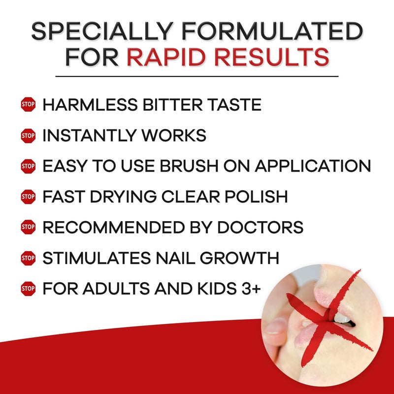 Ellie Chase Stop Nail Biting Deterrent Treatment Polish Extra Bitter Taste 0.5 Oz | Stop Putting Fingers In Your Mouth | Safe For Adults & Kids | Helps Nail Growth Made in USA | DBP Free, TPHP Free - Image 2