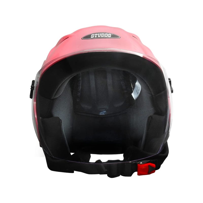 STUDDS RAY ISI Certified Open FACE Helmet for Men and Women with D - Ring Lock (Baby Pink-M), Motorcycling - Image 1
